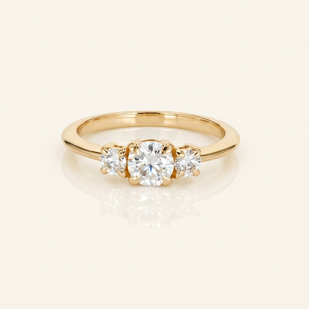 hree Stone Moissanite Trilogy Ring