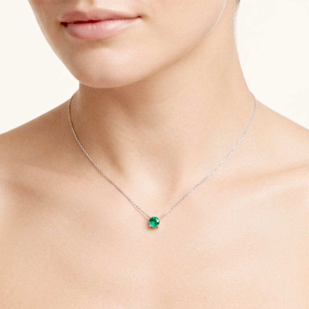 Emerald Solitaire Necklace