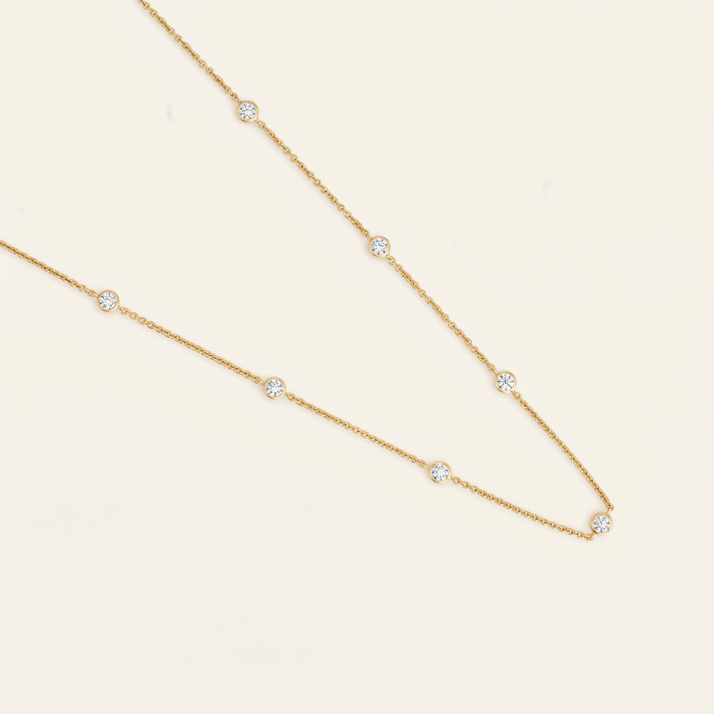 Moissanite Station Long Necklace