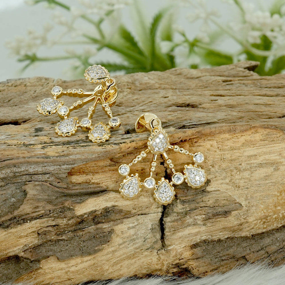 Natural Diamond Chandelier Drop Earrings