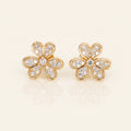 Natural Diamond Flower Stud Earrings