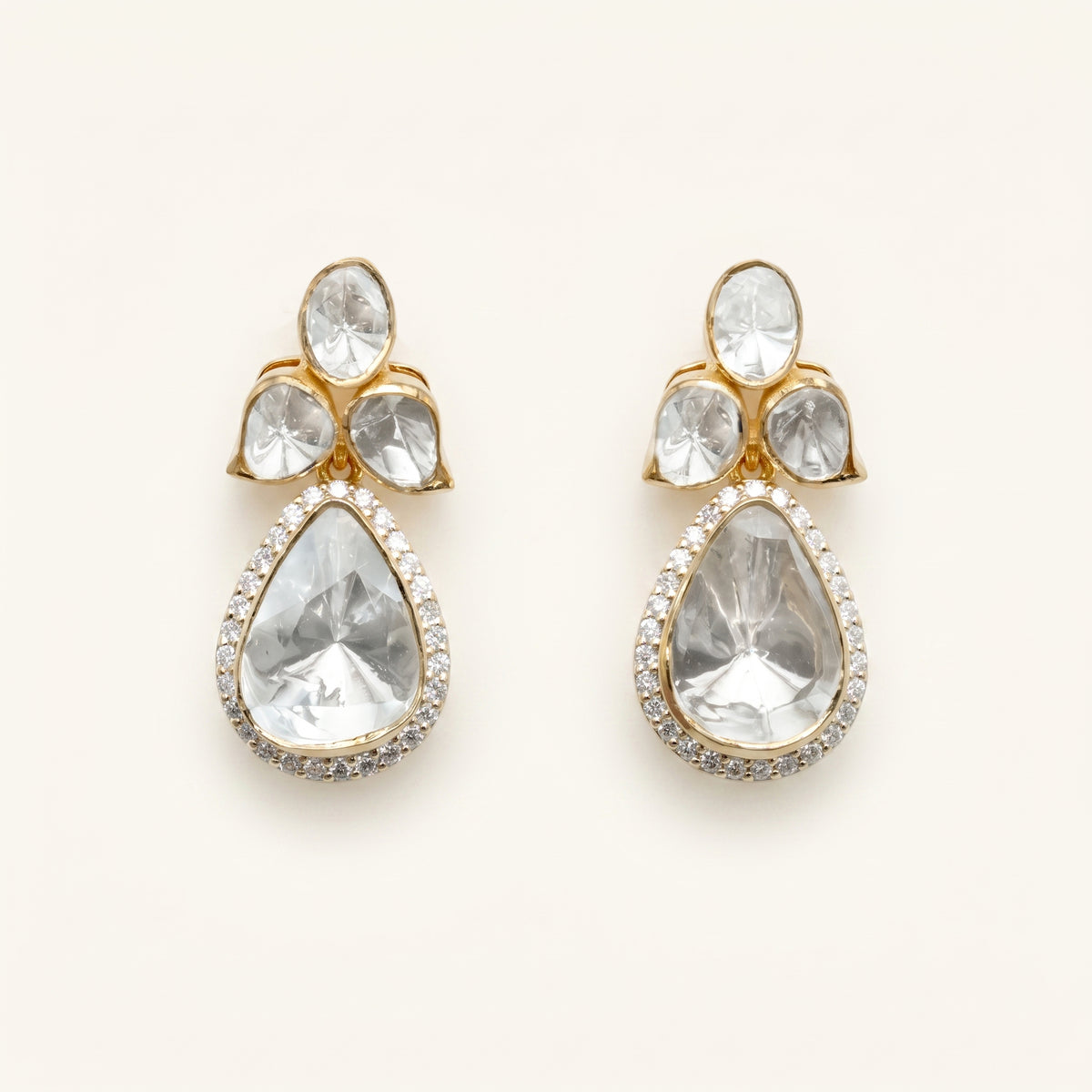 Lab Grown Diamond Polki Drop Earrings