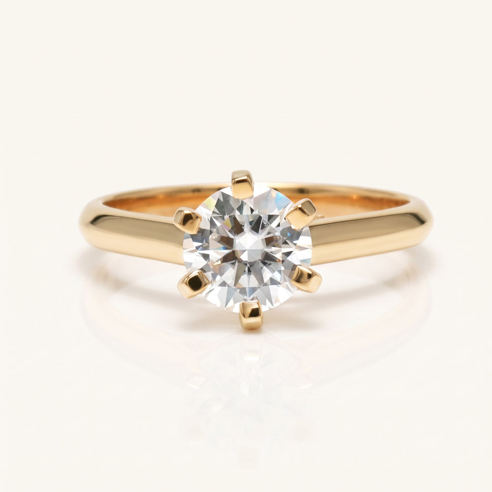 Round Moissanite Solitaire Engagement Ring
