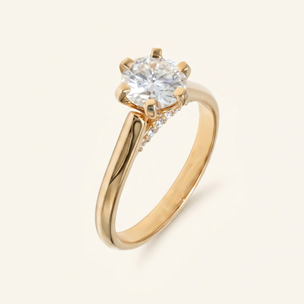 Round Moissanite Solitaire Engagement Ring