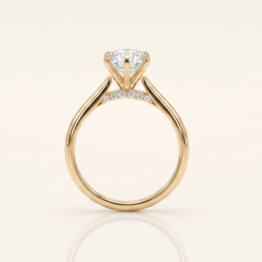 Round Moissanite Solitaire Engagement Ring