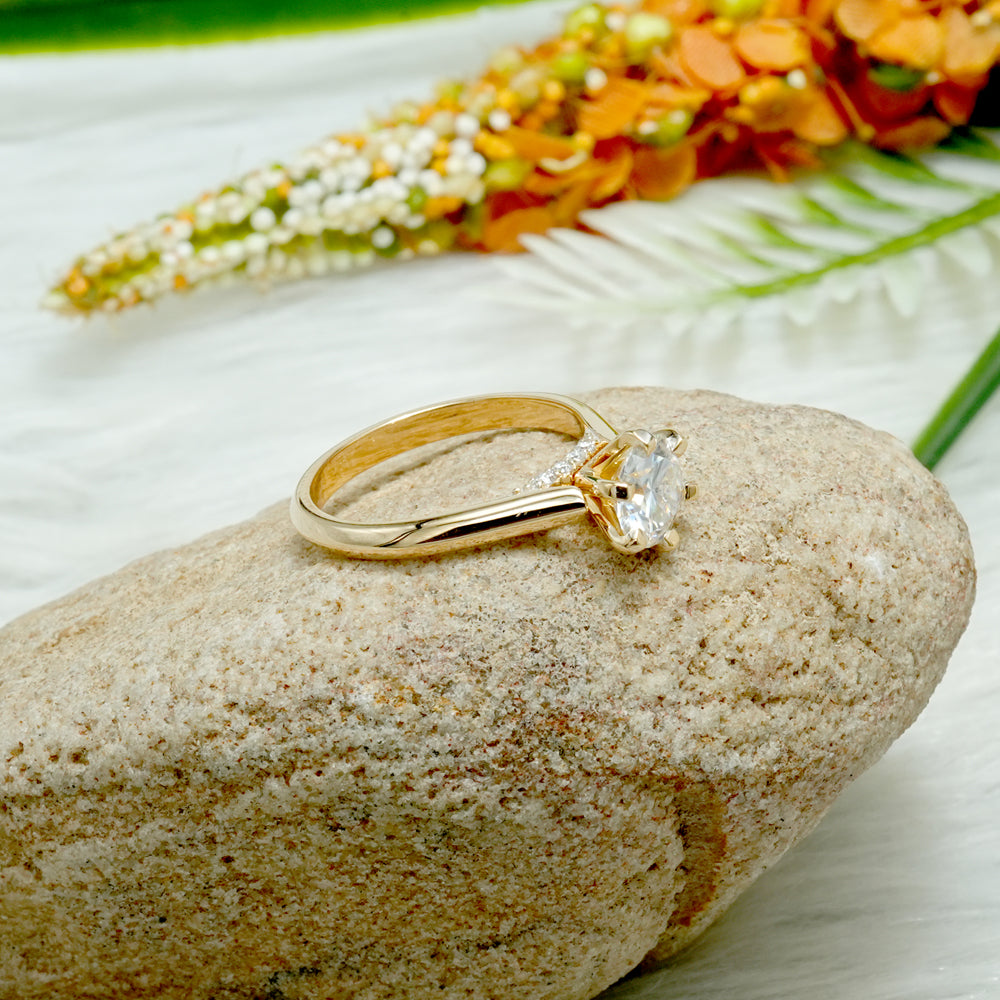 Round Moissanite Solitaire Engagement Ring