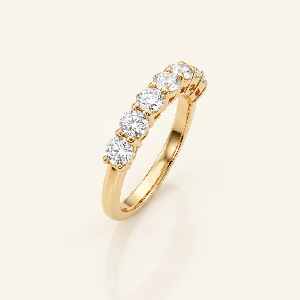 Seven Stone Moissanite Eternity Ring
