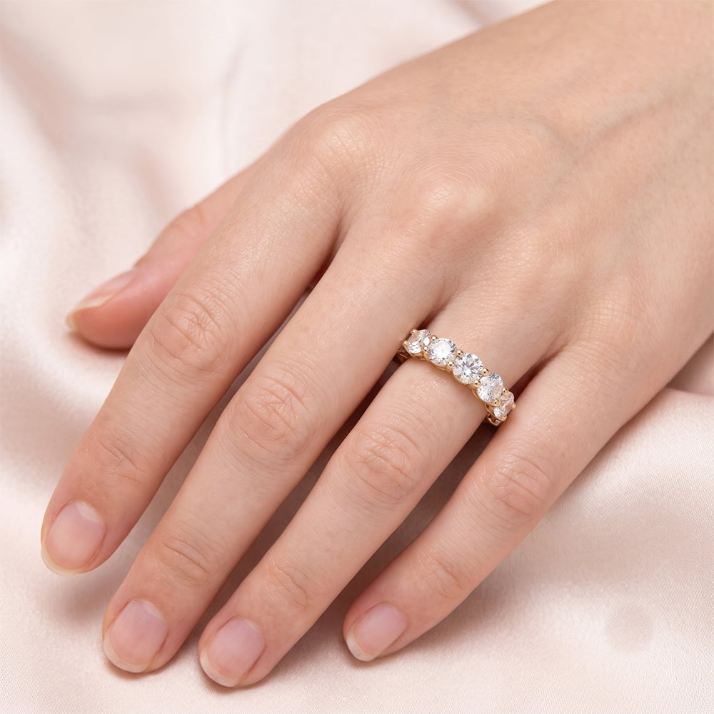 Seven Stone Moissanite Eternity Ring