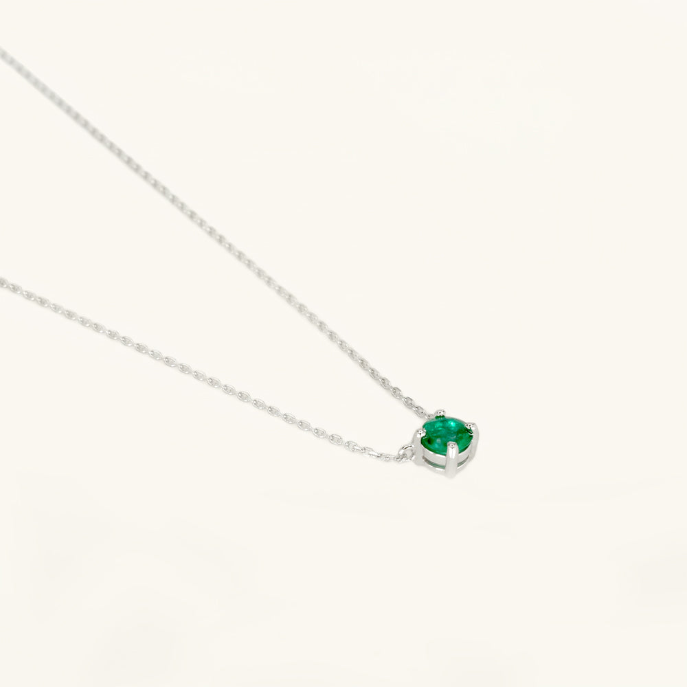 Emerald Solitaire Necklace