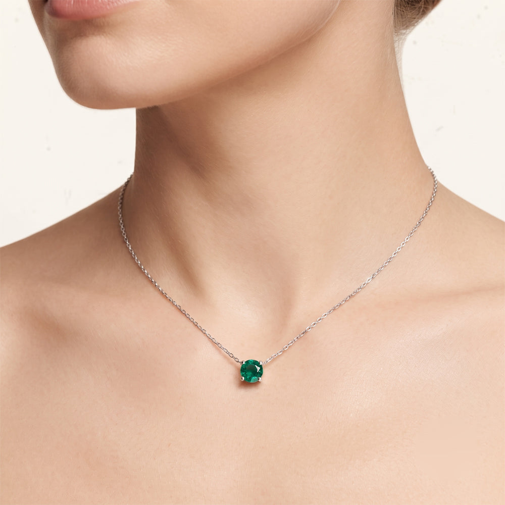 Emerald Solitaire Necklace