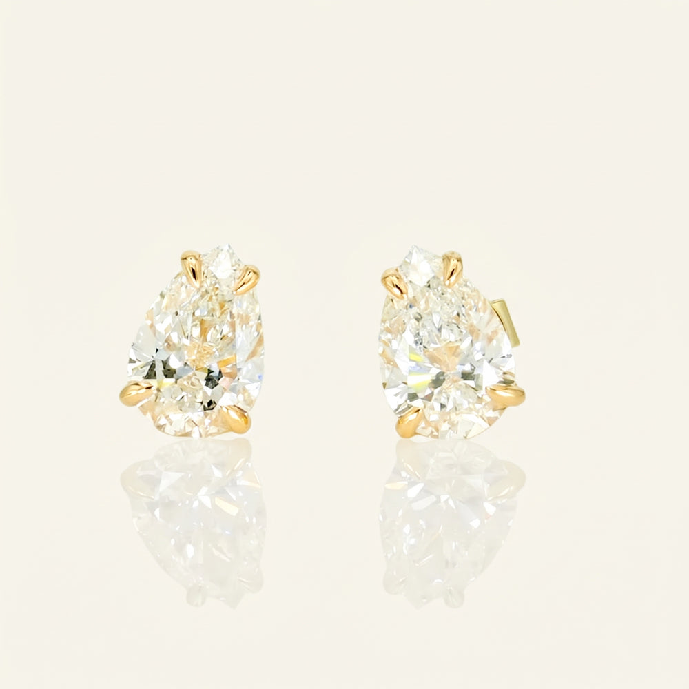 Pear Lab Grown Diamond Stud Earrings