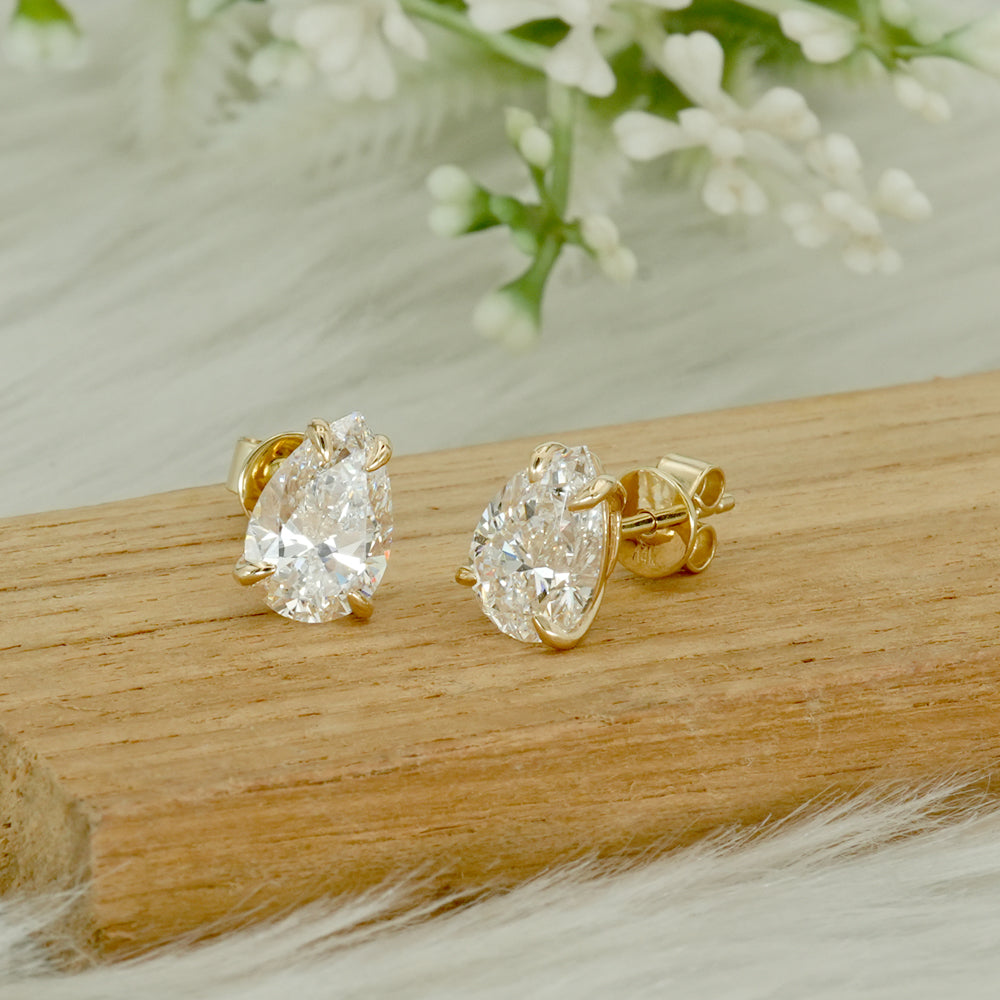 Pear Lab Grown Diamond Stud Earrings