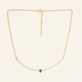 Emerald & Moissanite Line Necklace