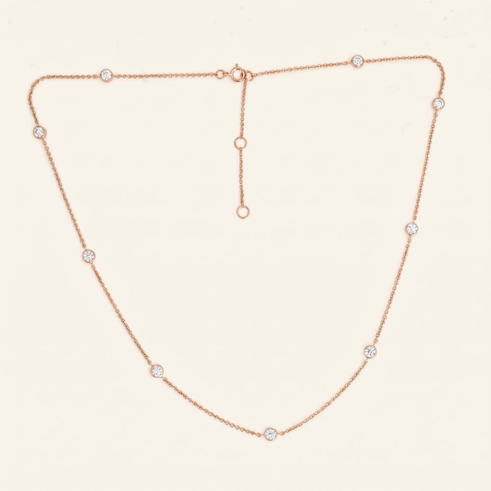 Moissanite Station Necklace