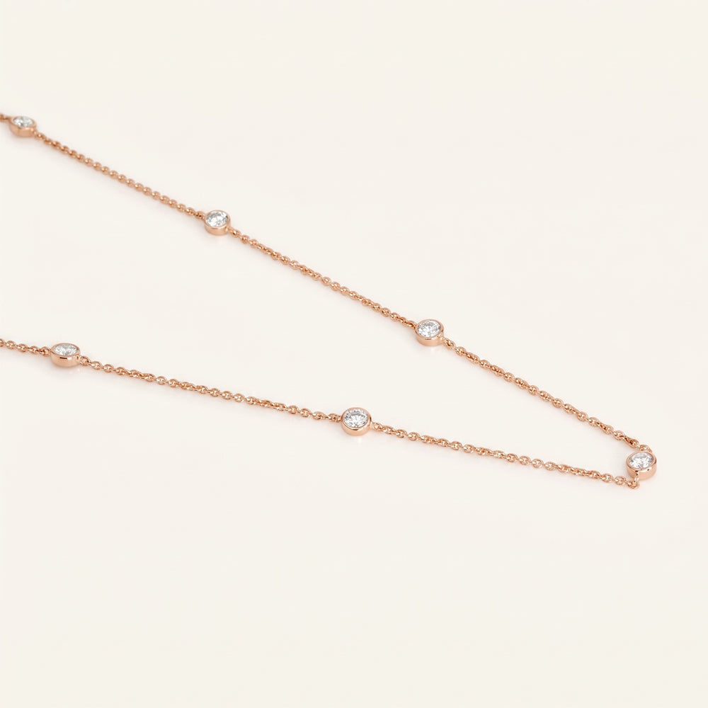 Moissanite Station Necklace