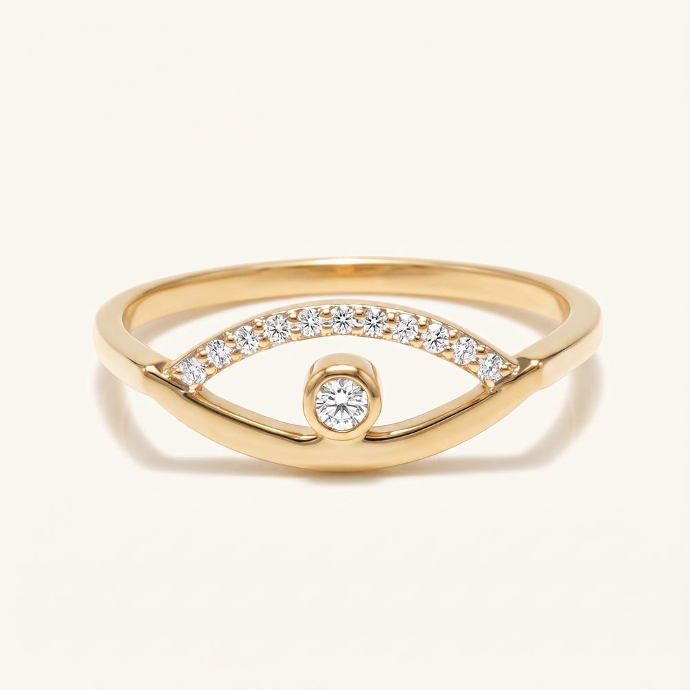 Moissanite Eye Motif Ring