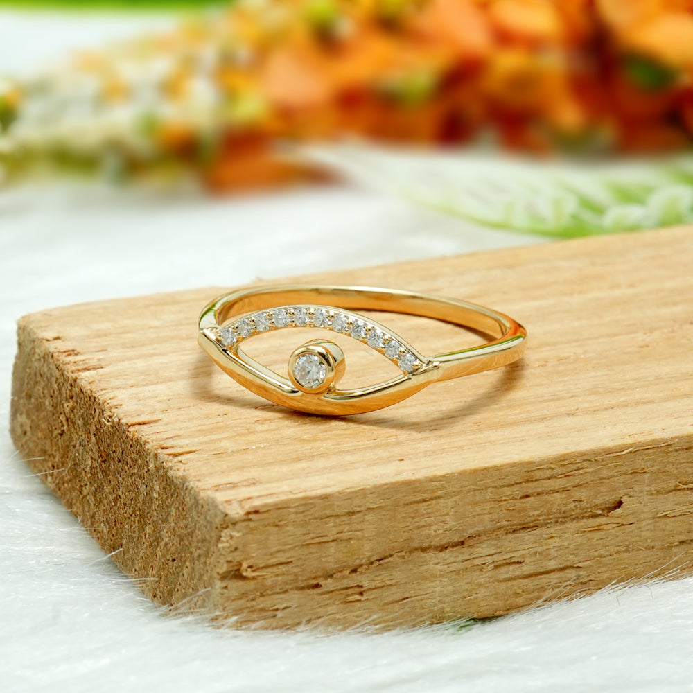 Moissanite Eye Motif Ring