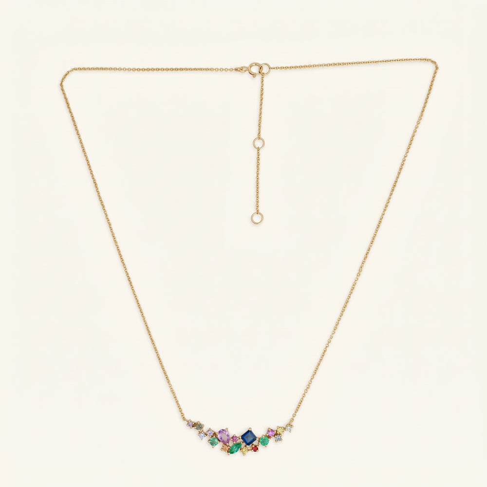 Emerald & Sapphire Multicolour Gemstone Necklace