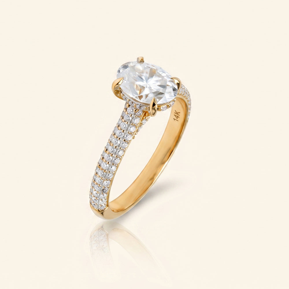 Cushion Moissanite Solitaire Engagement Ring