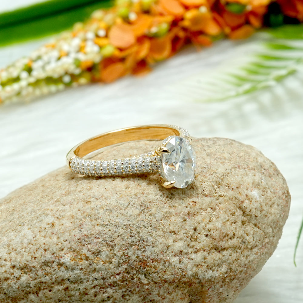 Cushion Moissanite Solitaire Engagement Ring