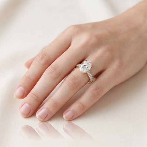 Cushion Moissanite Solitaire Engagement Ring