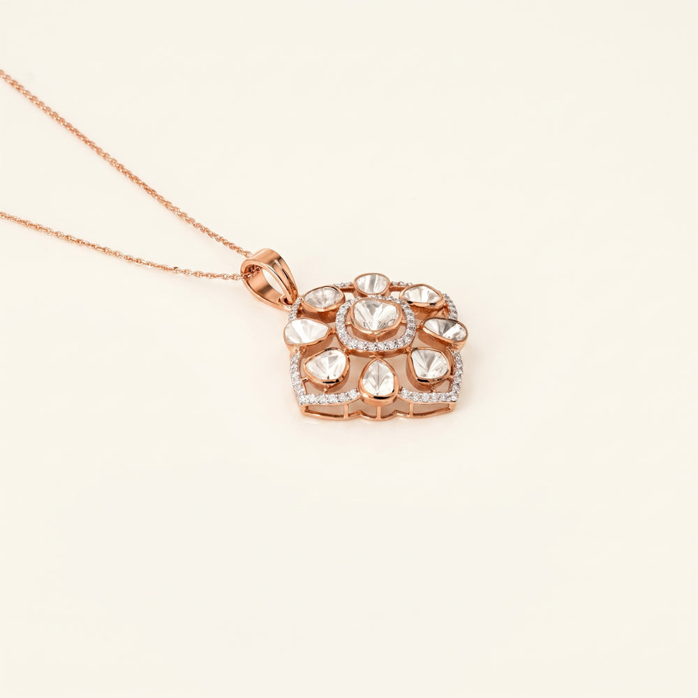 Lab Grown Diamond Polki Pendant Necklace