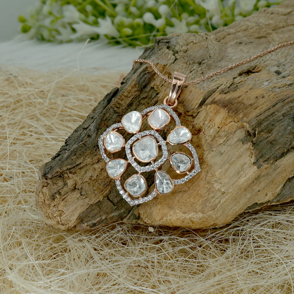 Lab Grown Diamond Polki Pendant Necklace