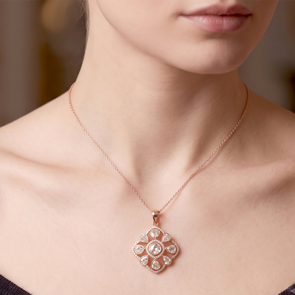 Lab Grown Diamond Polki Pendant Necklace