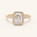Oval Moissanite Three Stone Engagement Ring
