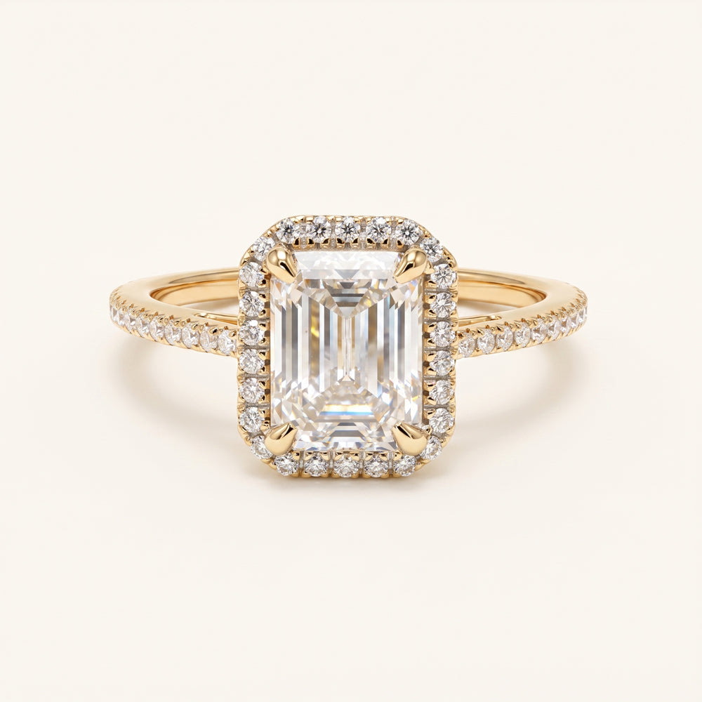 Oval Moissanite Three Stone Engagement Ring