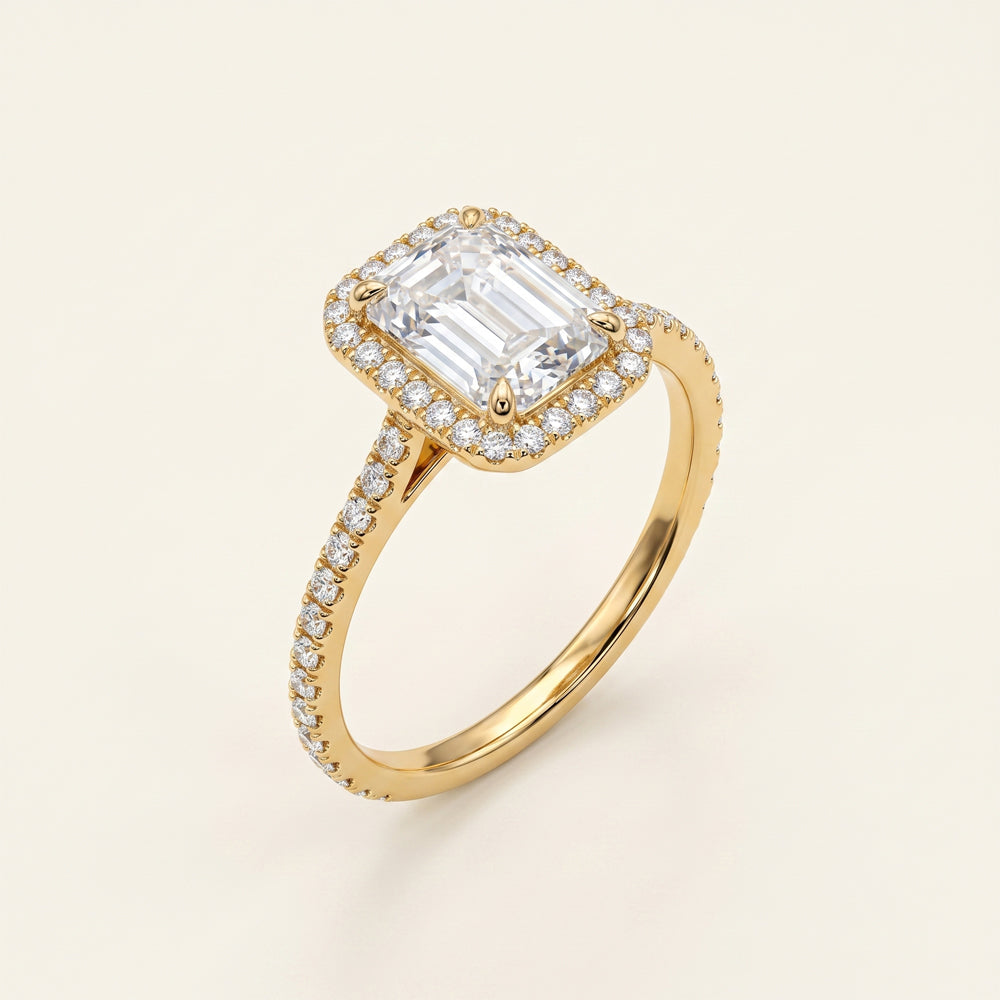 Oval Moissanite Three Stone Engagement Ring