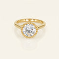 Emerald Cut Lab Grown Diamond Halo Engagement Ring