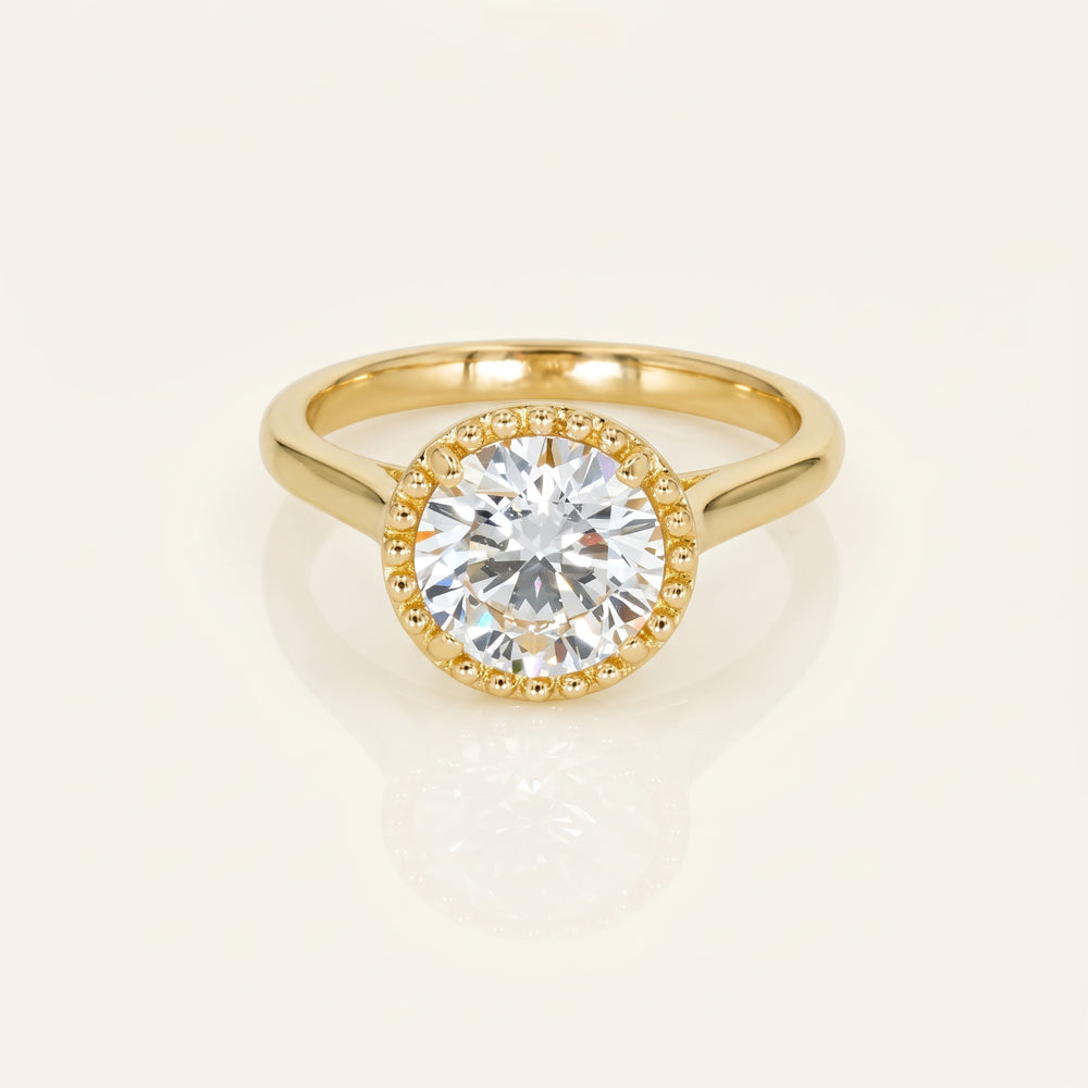 Emerald Cut Lab Grown Diamond Halo Engagement Ring