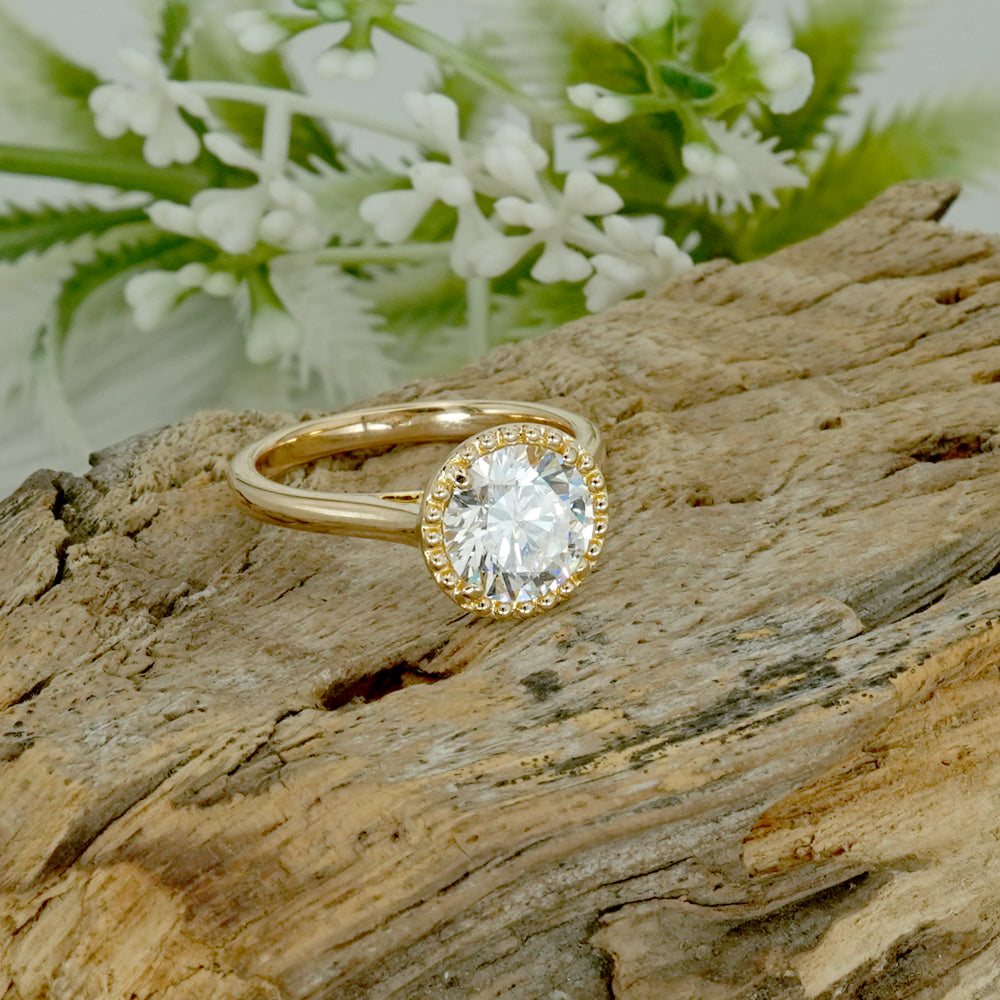 Emerald Cut Lab Grown Diamond Halo Engagement Ring