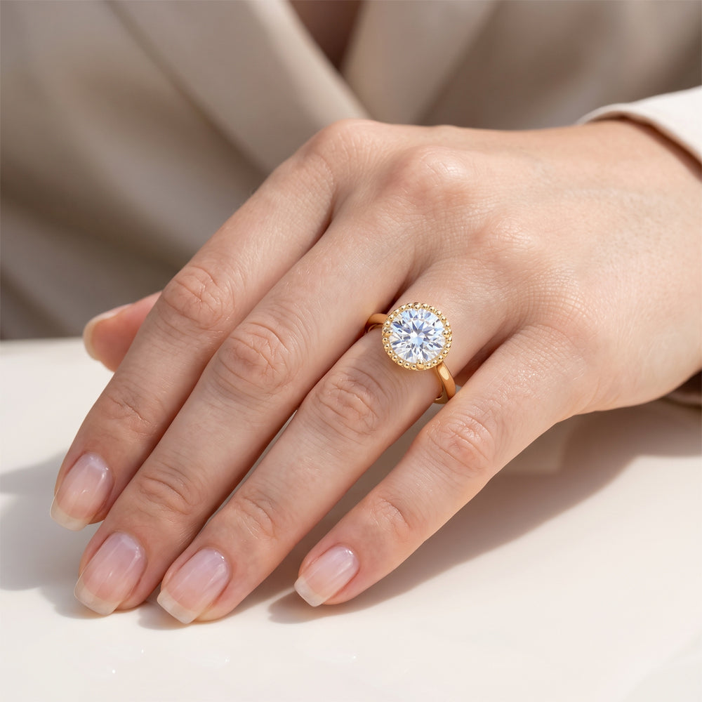Emerald Cut Lab Grown Diamond Halo Engagement Ring