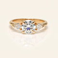 Round Moissanite Beaded Halo Ring