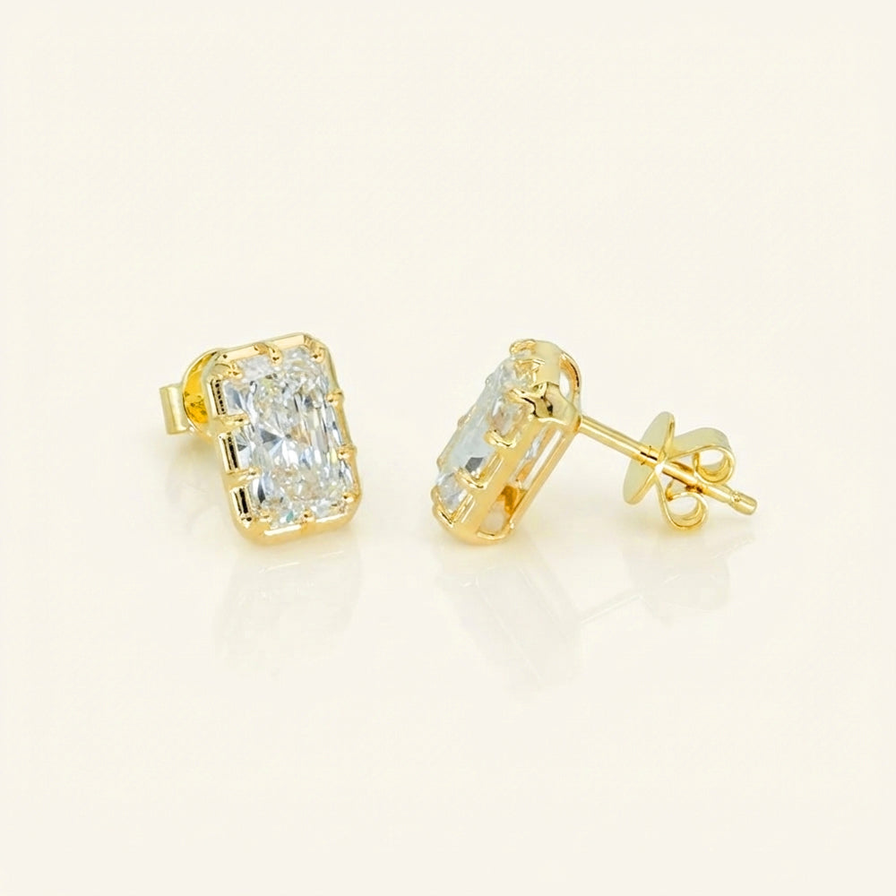 Radiant Cut Lab Grown Diamond Stud Earrings