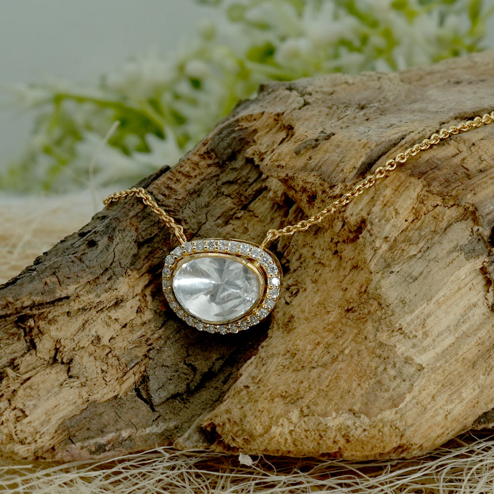 Lab Grown Diamond Polki Pendant Necklace