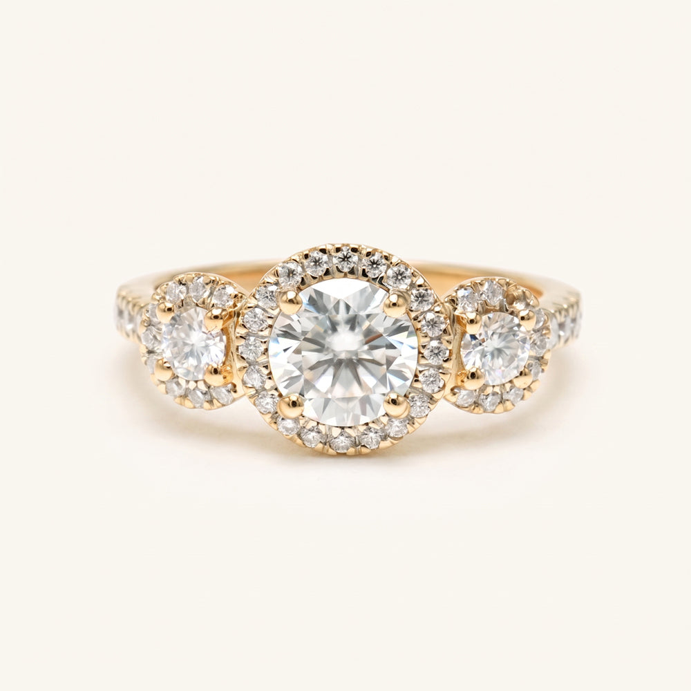 Three Stone Moissanite Trilogy Ring