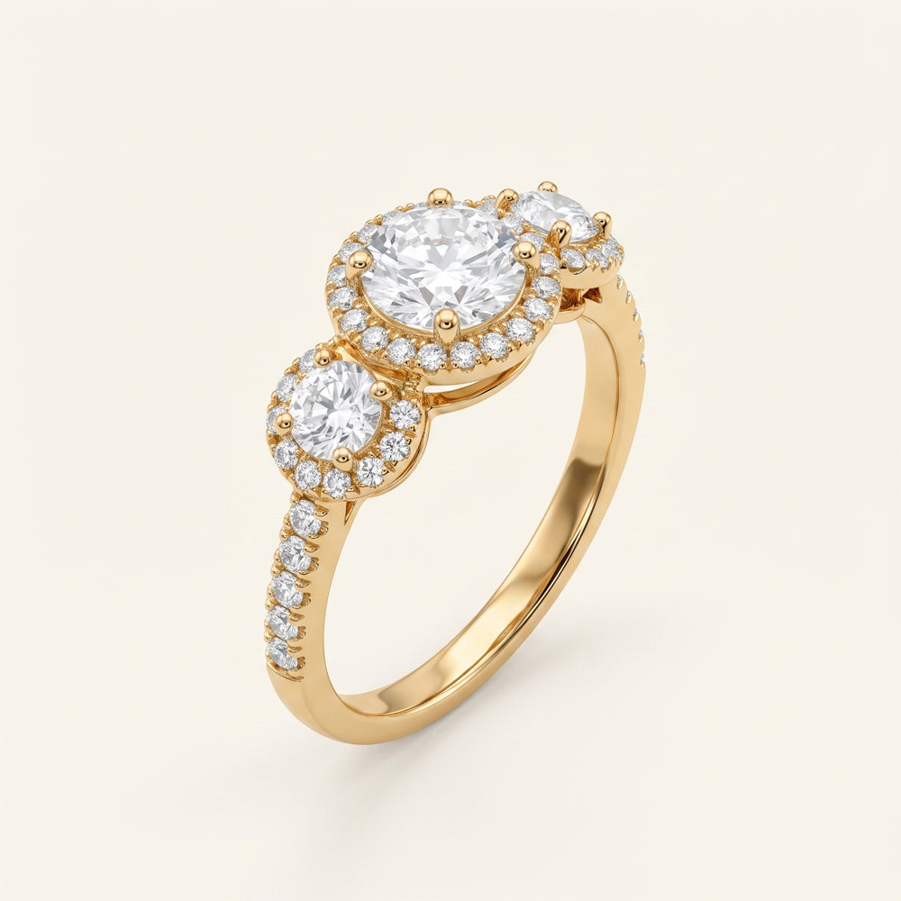 Three Stone Moissanite Trilogy Ring
