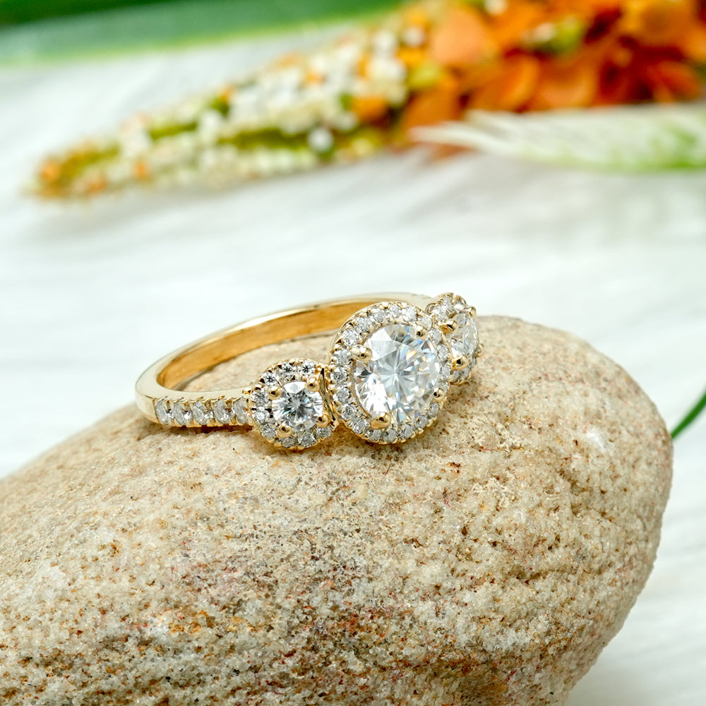 Three Stone Moissanite Trilogy Ring