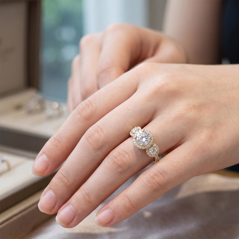 Three Stone Moissanite Trilogy Ring