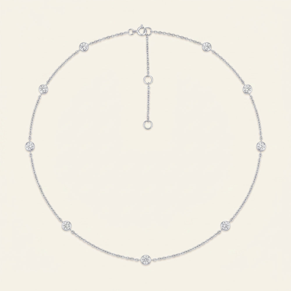 Moissanite Station Necklace
