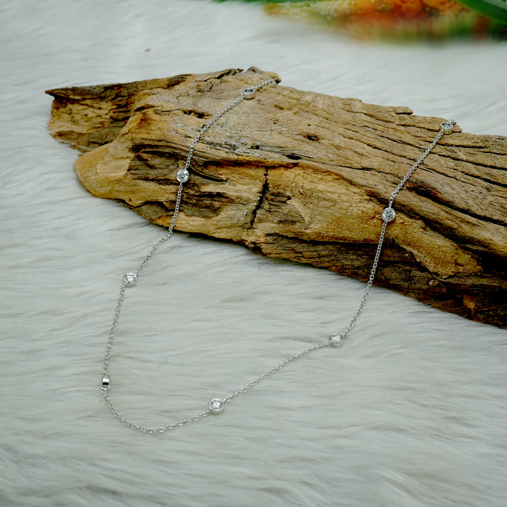 Moissanite Station Necklace