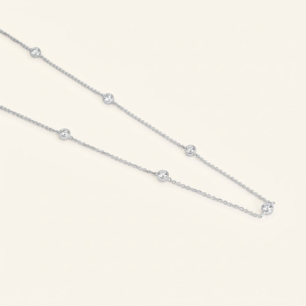 Moissanite Station Necklace
