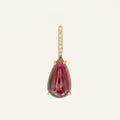Watermelon Tourmaline & Natural Diamond Pendant