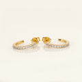 Natural Diamond Open Hoop Earrings