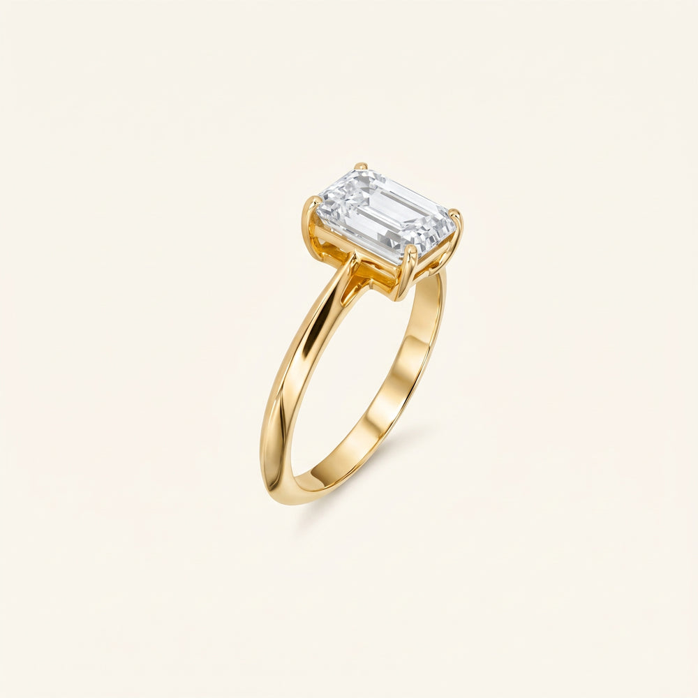 Emerald Cut Lab Grown Diamond Solitaire Engagement Ring