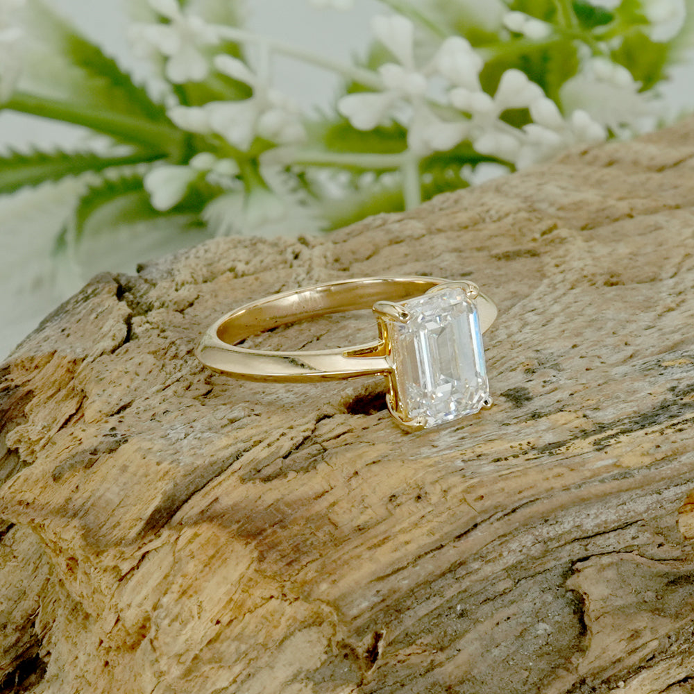 Emerald Cut Lab Grown Diamond Solitaire Engagement Ring