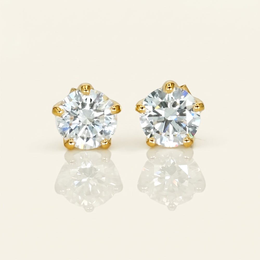 Round Lab Grown Diamond Stud Earrings